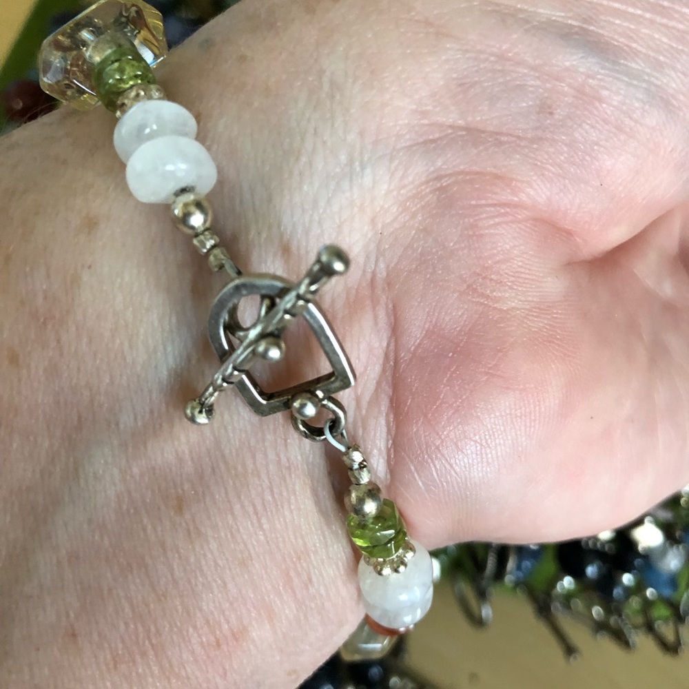 10 Sterling Silver Semi Precious Stone Brac… - Picture 4 of 4